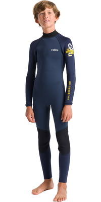 2026 C-Skins Junior NuWave Element 3/2mm Back Zip Wetsuit C-NEL32STJ - Bluestone / Slate / Multi